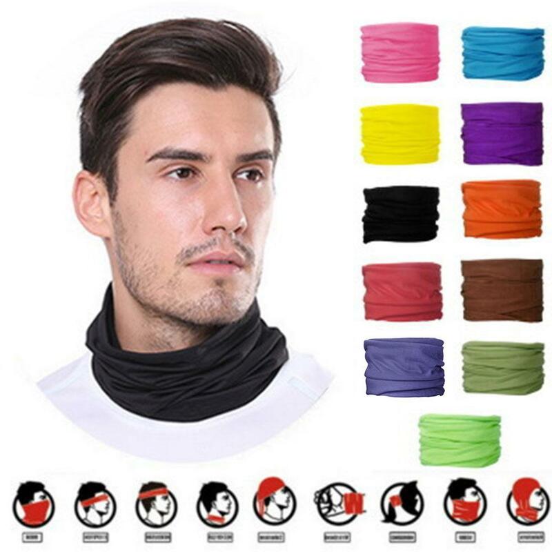 Цветной шарф-труба для мужчин и женщин, однотонная бандана, многофункциональный головной платок с защитой от ветра, бесшовный обогреватель