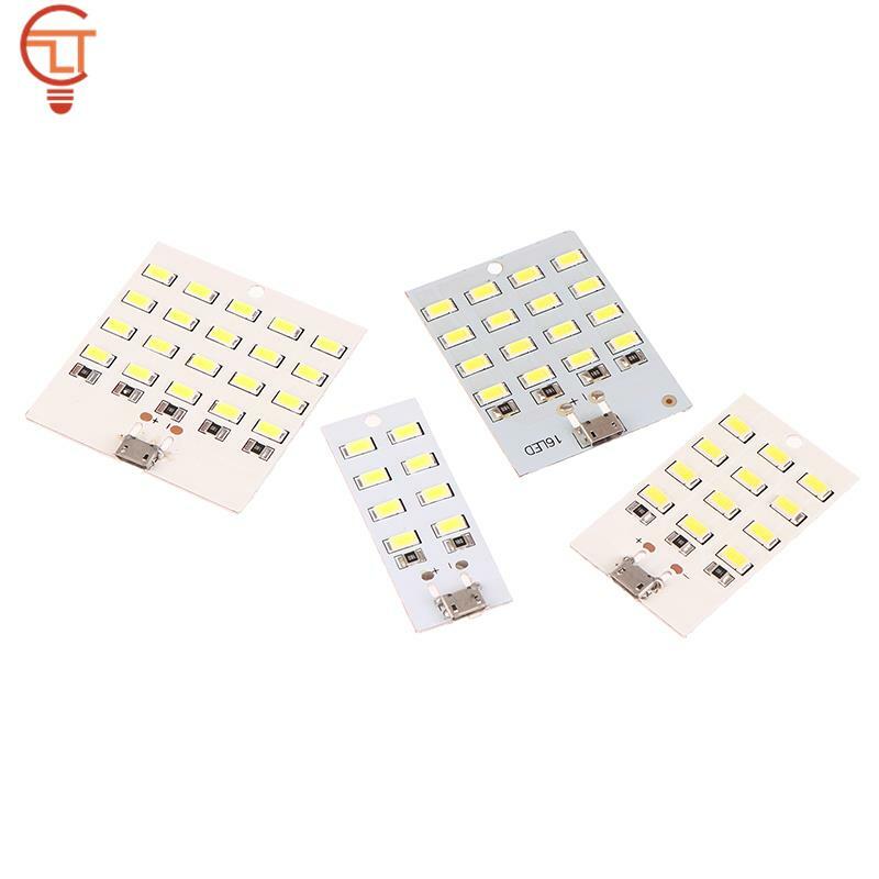 Panel de iluminación LED Mirco USB 5730, luz de Emergencia Móvil, luz nocturna blanca 5730 SMD 5V 430ma ~ 470ma, lámpara de escritorio artesanal, 2 piezas