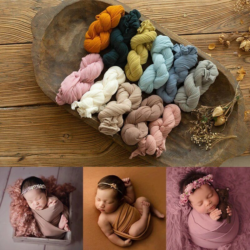 30CMx16ภาพภาพเด็กทารก0ซม. ที่ห่อสองด้านผ้ายืดหลากสีภาพเด็กทารกประกอบฉากสำหรับการวางตัวทารกพื้นหลังสตูดิโอแบบยืดหยุ่น