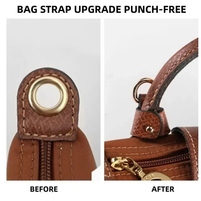 Perfurado Bag Shoulder Strap para Longchamp, Bolinho Crossbody, Acessórios de Conversão para Punch-Free Bag Stra, 3 peças por conjunto