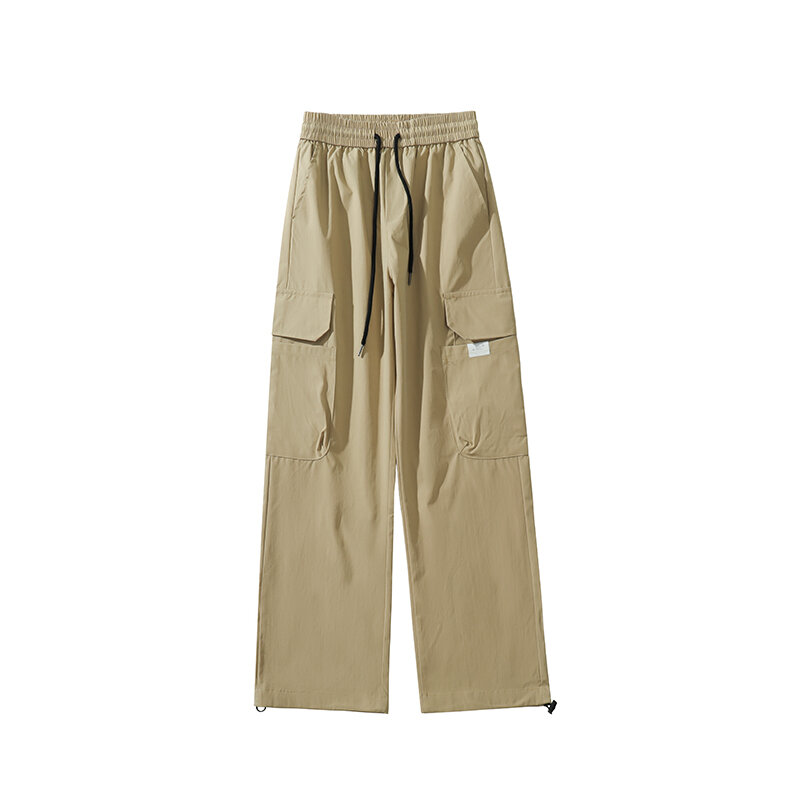 Pantalones Cargo para hombre y mujer, Pantalón recto Harajuku con bolsillo grande, informal, Hip Hop, talla grande