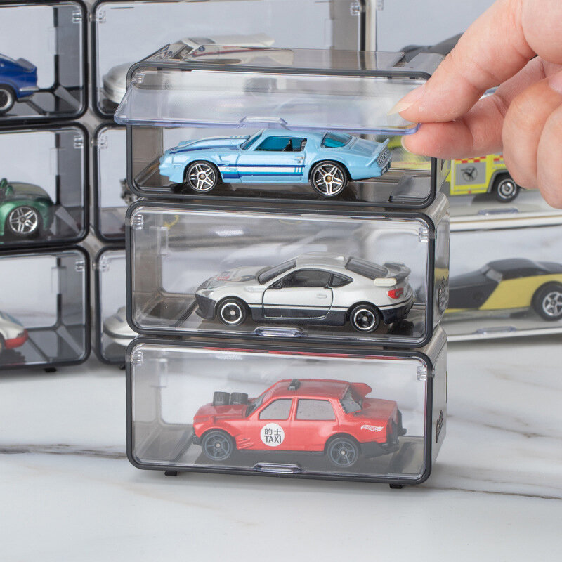 자동차 장난감 투명 방진 카로 모델 컬렉션 디스플레이, 결합 가능한 쉘 아크릴 보관함, 남아용 선물