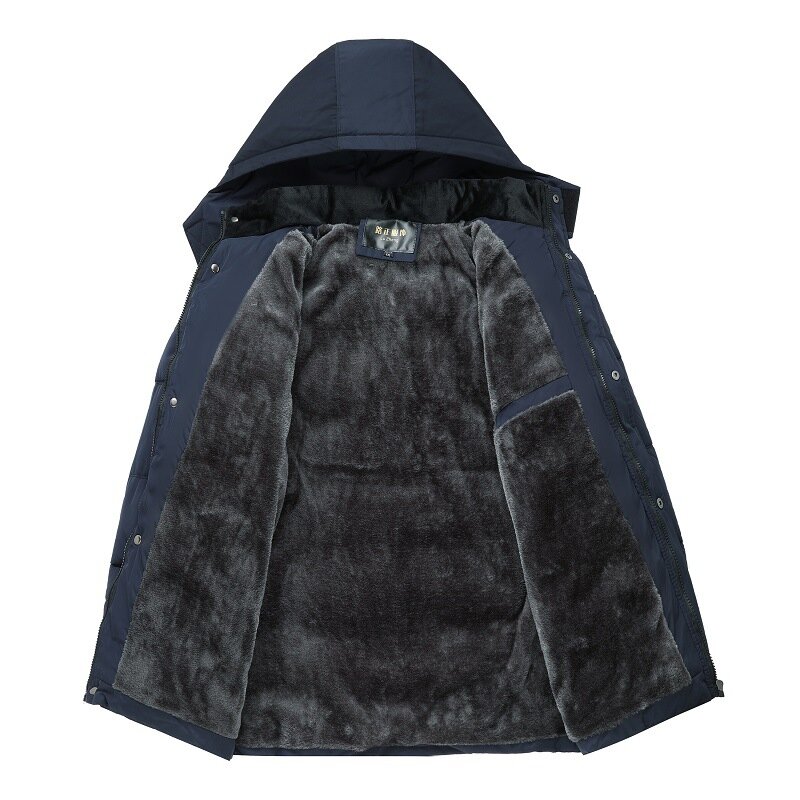 Новинка 2023, модное зимнее пальто с капюшоном, Мужская Толстая теплая зимняя куртка для мужчин, ветрозащитная парка в подарок отцу и мужу, плотное пальто