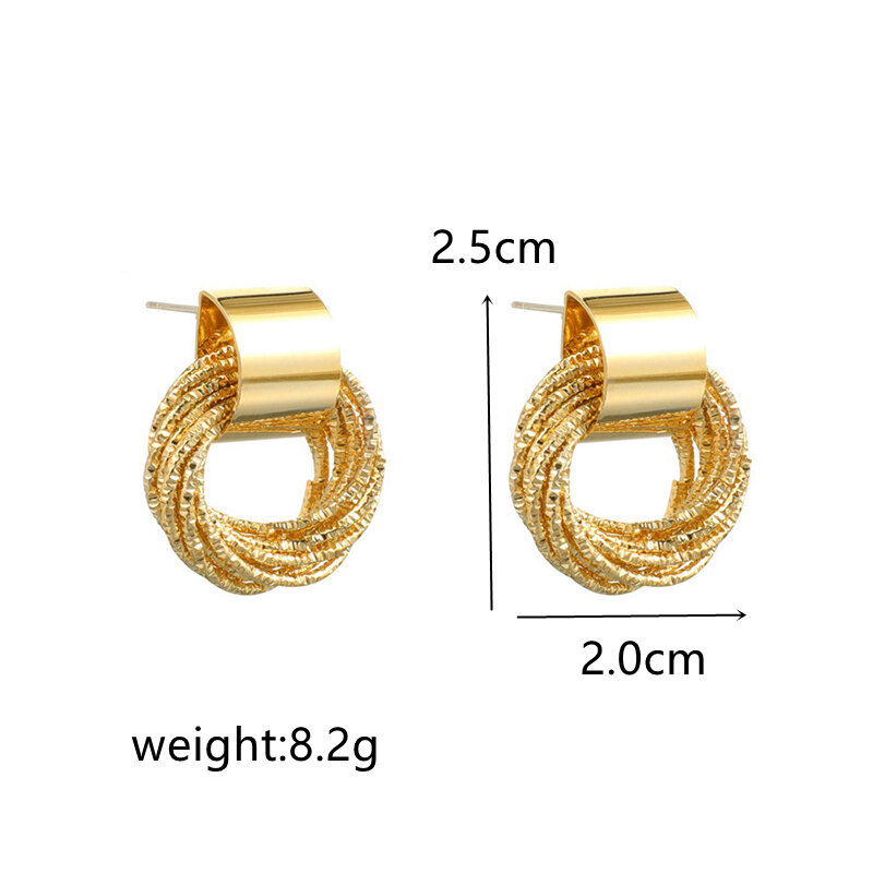 Orecchini a bottone a cerchio multiplo in metallo Color oro retrò per le donne gioielli coreani orecchini per feste di matrimonio di moda regalo di gioielli