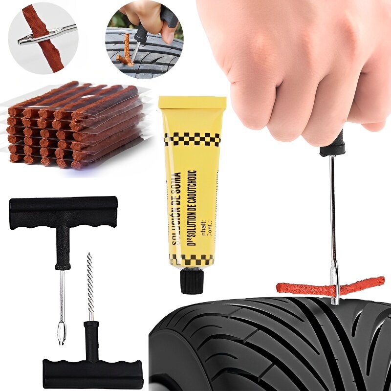 Tubeless Tire Repair Tiras, Rubber Stiring, Glue Seals para carro, motocicleta, Bike Tire, Puncture Repairing Tools, Acessórios, 5 pcs, 50pcs