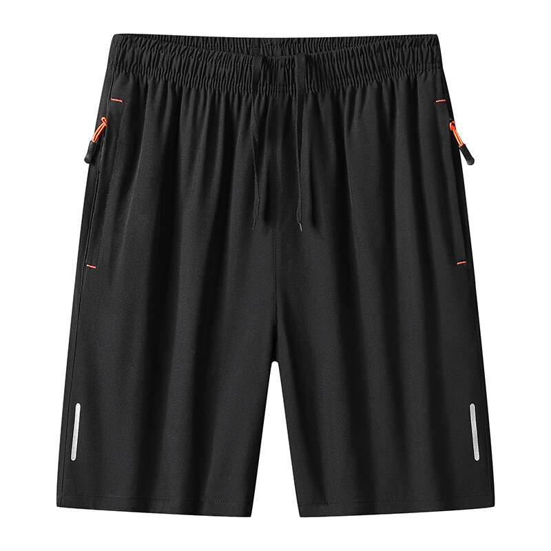 Mode lose elastische Taille Reiß verschluss taschen gespleißt bedruckte koreanische Shorts Herren Sommer neue übergroße All-Match-Casual-Shorts