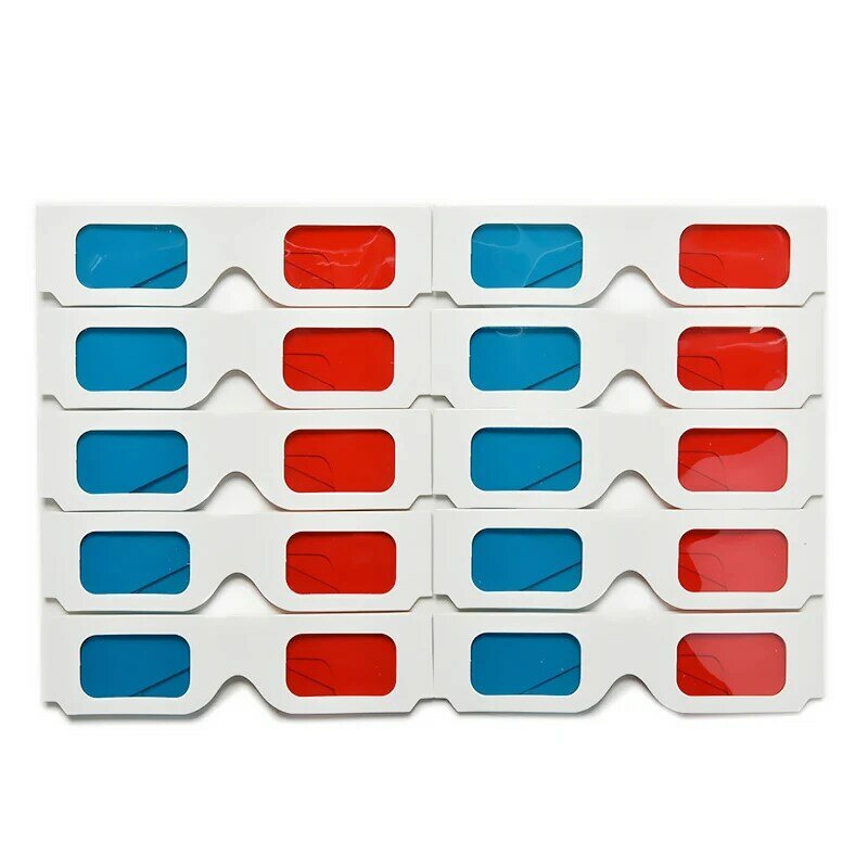 1-100 Stück universelle Ana glyphen karton Papier rot & blau Cyan 3D-Brille für Film karton 3D-Brille Großhandel