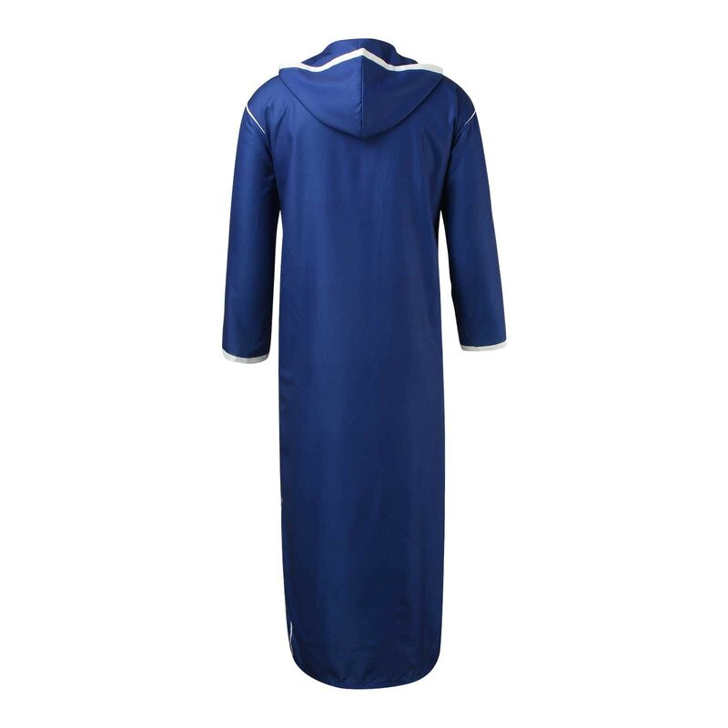 Caftan de manga comprida confortável para homens, roupa tradicional muçulmana, Jubba Thobe respirável, Eid robe do Oriente Médio, árabe, 2024