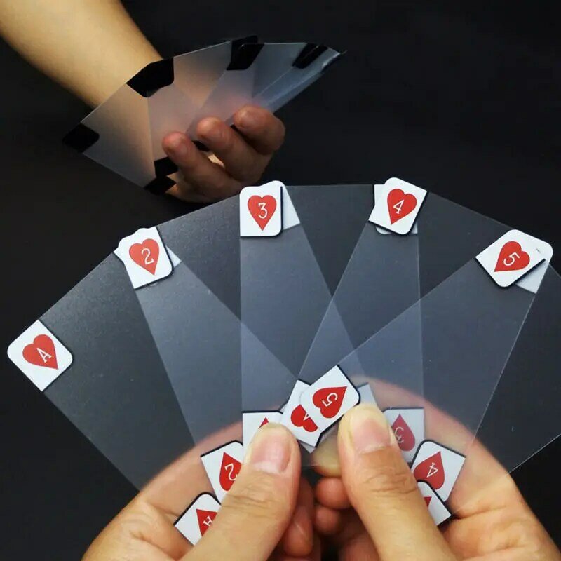 Cartas de póker a prueba de agua, naipes creativos de plástico transparente, novedad