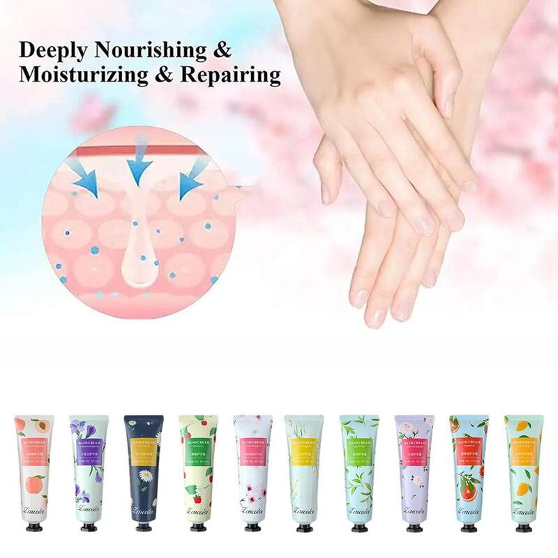 Random 10PCS Hand Cream Nourishing Moisturizing Hydrating Non-greasy Whitening Light Hand Lines Tender White Refreshing Summer