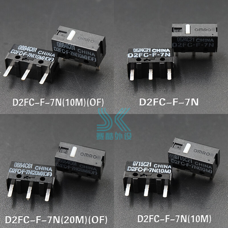 2 pz Mouse microinterruttore microinterruttore D2FC-F-7N 10M 20M di per OMRON D2FC-F-K 50M 60MN D2F-F-3-7 D2F-F D2FF D2F-01FL D2F-01F-T