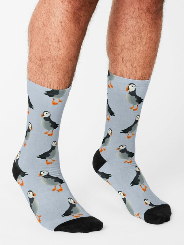Little Atlantic Puffin Socks calze sportive e per il tempo libero compressione regali divertenti calzini da calcio antiscivolo da donna da uomo