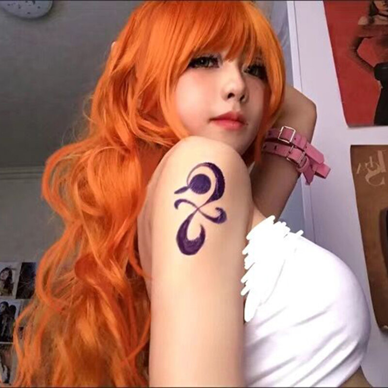 Anime Nami Tattoo Sticker Cosplay Waterproof Fake Tattooing Masquerade Party Sexy Tattoo Stickers Prop Halloween Accessories