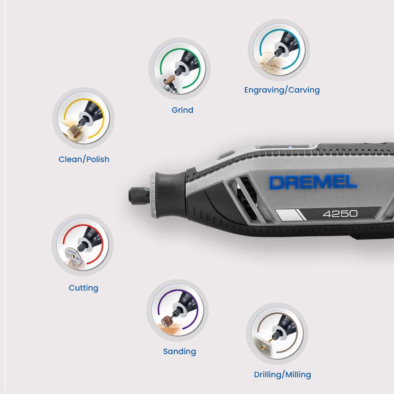 Dremel-amoladora eléctrica 4250, Kit de herramientas rotativas de alto rendimiento de 175W, con 35 accesorios para moler, tallar y lijar