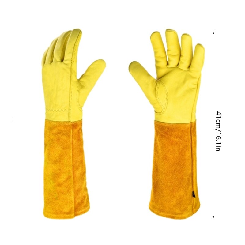 M5TF Кожаные устойчивые к шипам садовые перчатки с длинным рукавом, подходящие для женщин и мужчин
