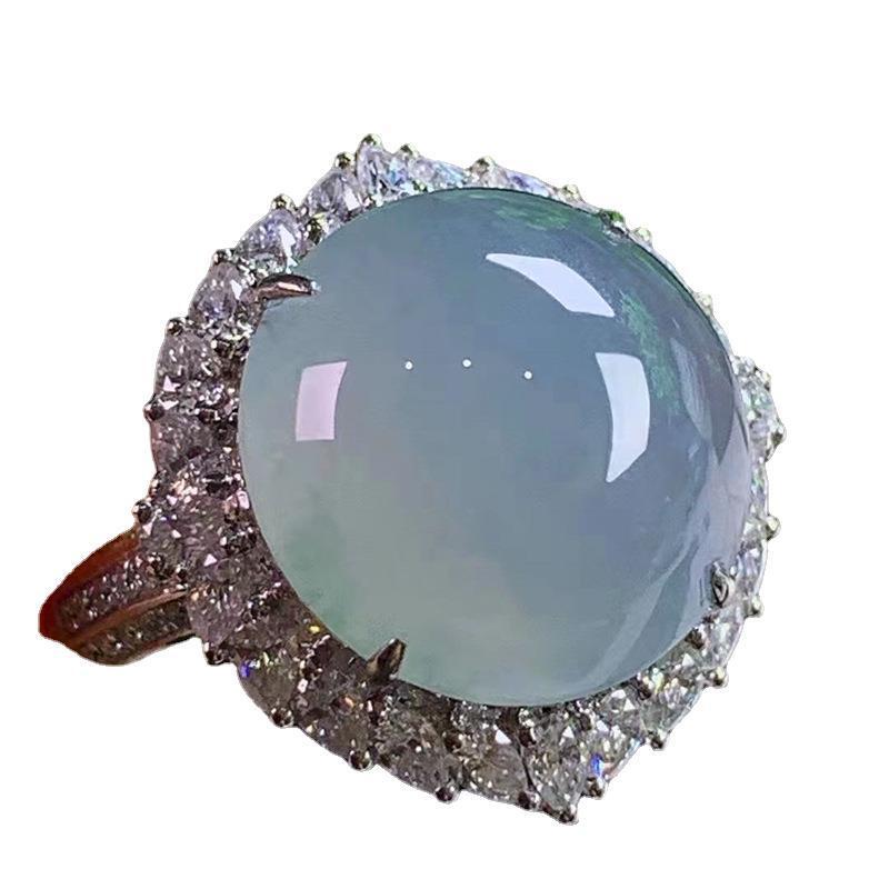Gelo transparente grande diamante ornamento, jade, natural, A-nível, 18K, com certificado, atacado