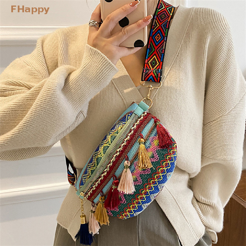 Плетеная сумка-мессенджер, Женская поясная сумка с кисточками, кожаная сумка через плечо в стиле ретро, женская сумка на плечо, модный тренд