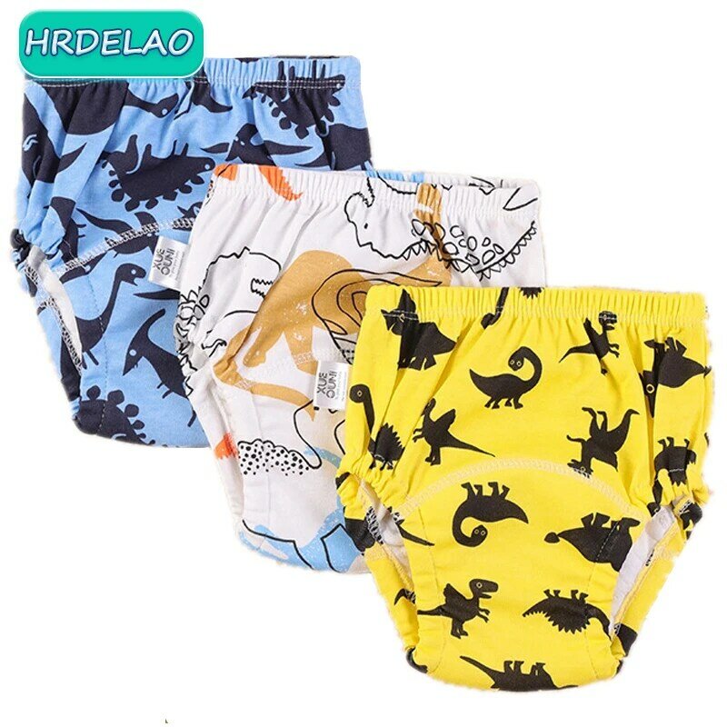 Couche-culotte en coton imperméable pour bébé, imperméable, motif dessin animé, requin, dinosaure, outil d'apprentissage, cadeau