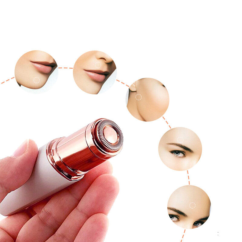 Cabezales removedores de vello eléctricos en forma de lápiz labial portátil, Mini depiladora de cejas, cabezales de repuesto, cabezales de afeitadora para mujeres