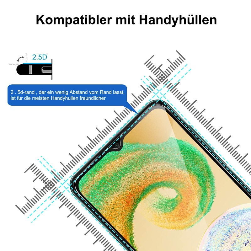 Pelindung layar untuk Galaxy A04 A04s A04e Samsung, kaca antigores HD 9H bening casing Anti gores ramah pengiriman
