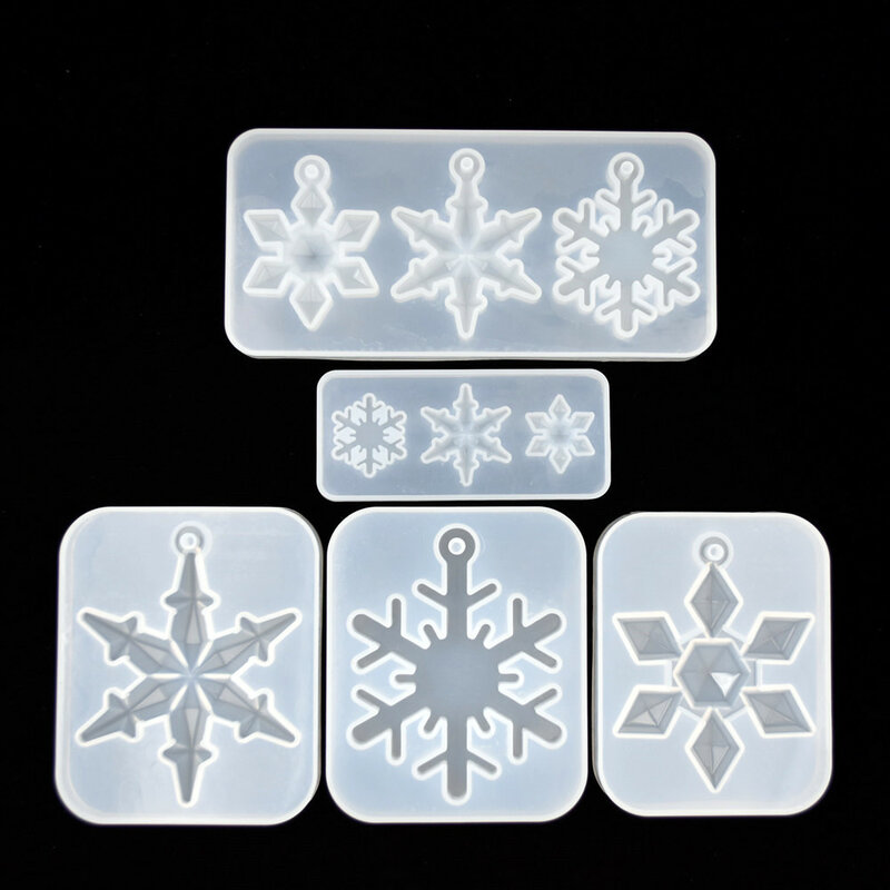 SNASAN Snowflake Pendat silikonowe formy choinki ełk DIY forma odlewnicza żywicy epoksydowej UV biżuteria z żywicy Making narzędzie do rękodzieła