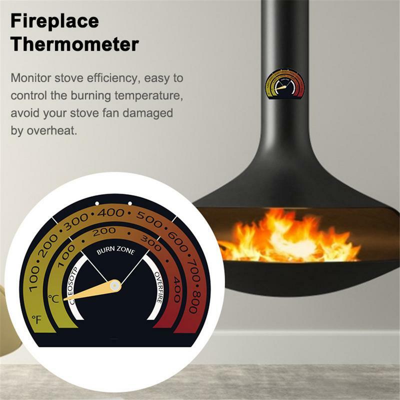 Magnetic Stove Thermometer Oven Fireplace Thermometer Portable Fireplace Thermometer for Wooden Burning Stoves Gas Stoves