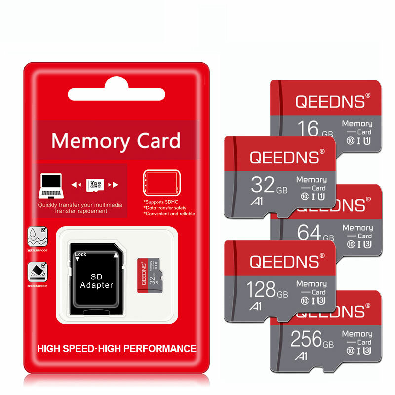 مايكرو تف بطاقة الذاكرة ، بطاقة الذاكرة الرقمية المؤمنة الصغيرة ، محرك أقراص فلاش ، فئة 10 ، 8GB ، 16GB ، 32GB ، 64GB ، 128GB ، 256GB ، 512GB ، U3 ، جديد