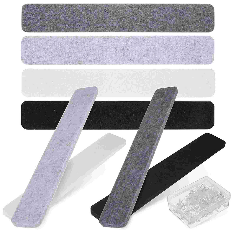 8 Pcs Pin Board Decor Bulletin Felt Bar Strip Cork Frameless Boards Polyester Self-adhesive