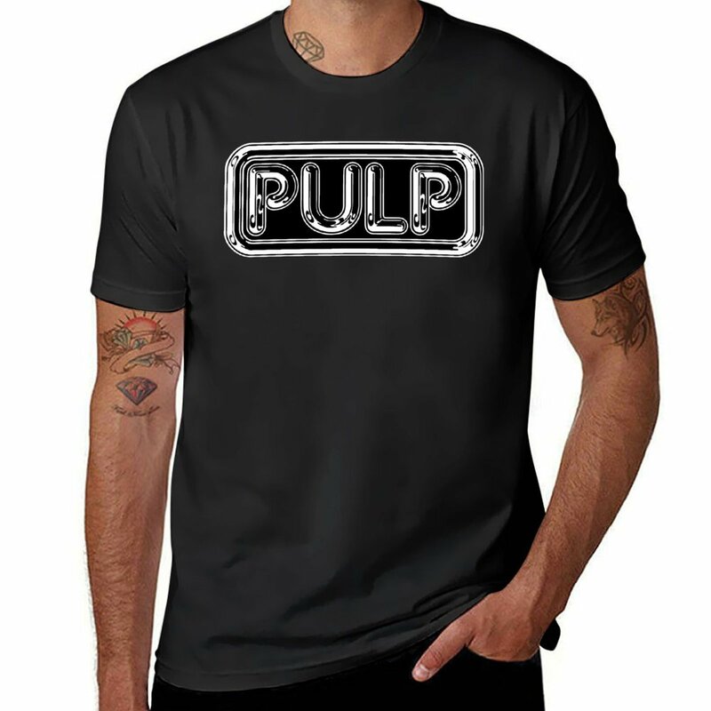Pulp abgerundete schwarz-weiße Fan Artwork & Logo-Drucke & Kleidung T-Shirt Sweat Shirts Grafik T-Shirts maßge schneiderte Männer Kleidung