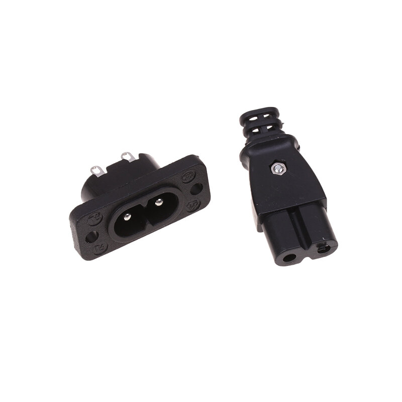 1pc 8-shaped Plug Socket Power Outlet Embedded Electric Connector 35mm*15mm AC 2.5A 250v Weak Current