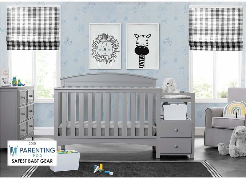 Abby Convertible Crib and Changer, Grey