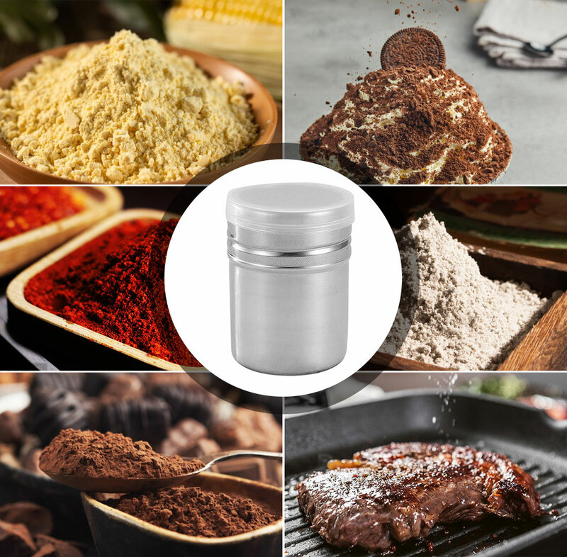 Stainless Steel Coffee Shaker Powder Spreader Cocoa Chocolate Flour Powdered Sugar Sieve Filters Sprinkler with Lid Bake Tool