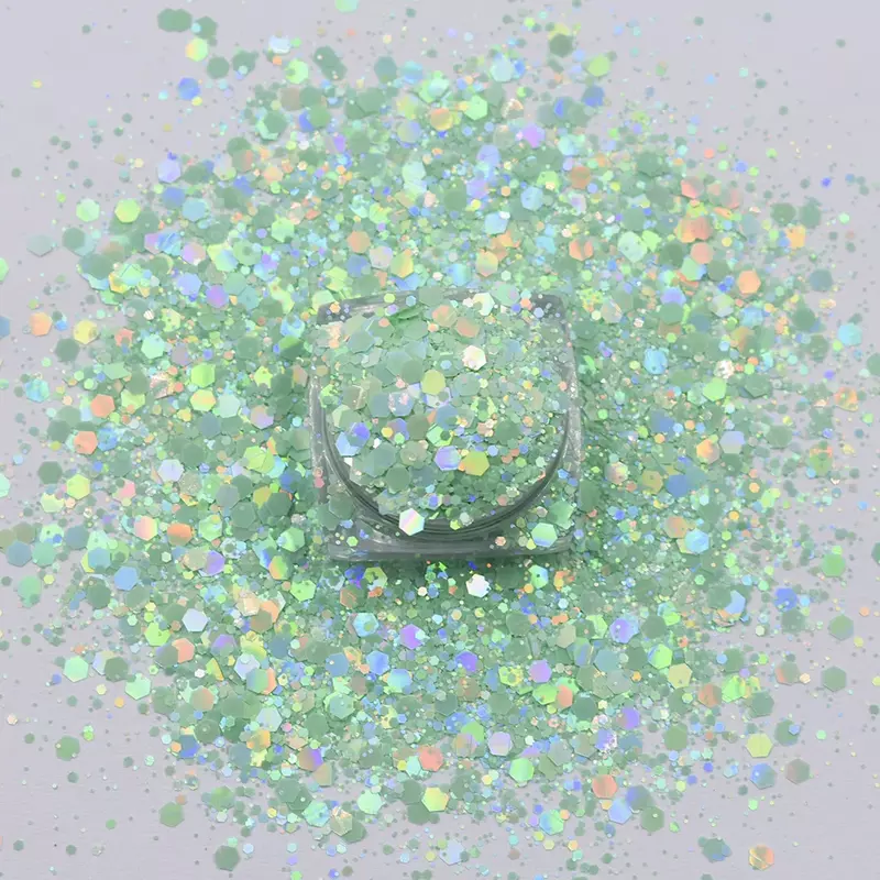 Macaron holográfico glitter para nail art, brilho hexagonal, pó, diy, diy, decoração, 10 g/saco