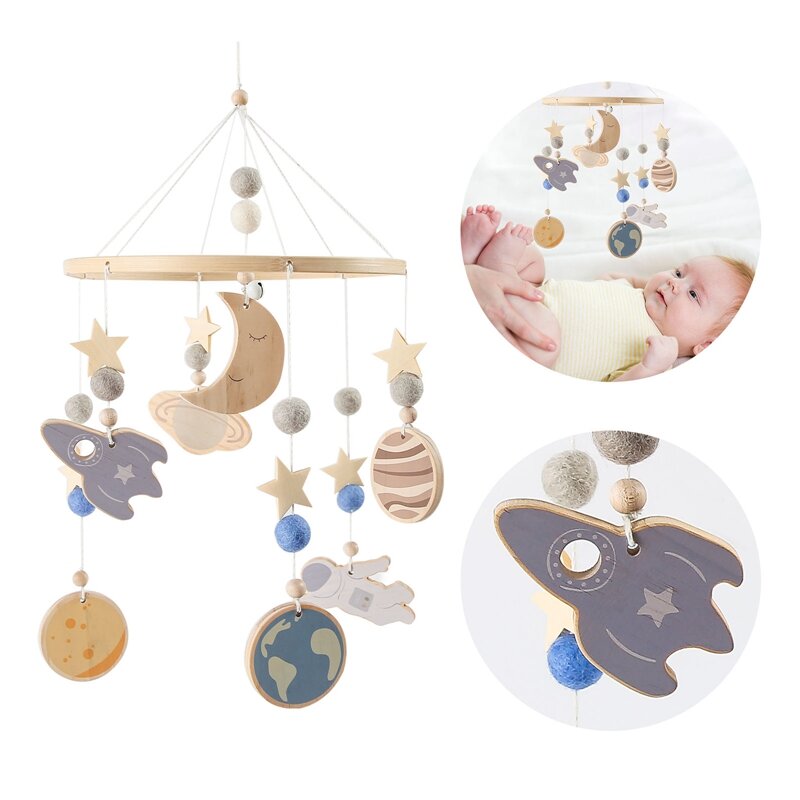 Sonajeros móviles de madera para cama de bebé, sonajeros de campana de juguetes de cuna, juguetes musicales para niños de 0 a 12 meses, regalos para recién nacidos