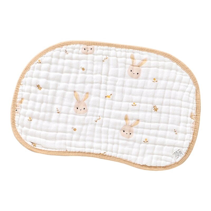 Travesseiro nuvem gaze algodão com estampa coelho urso confortável e suporte para bebês