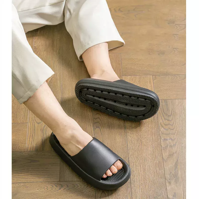 남녀 쪼리 소프트 EVA 플랫폼 슬라이드, 빅 사이즈 36-49, 4.0cm, 여름 샌들, 커플 슬리퍼, 가정용 미끄럼 방지 욕실 신발