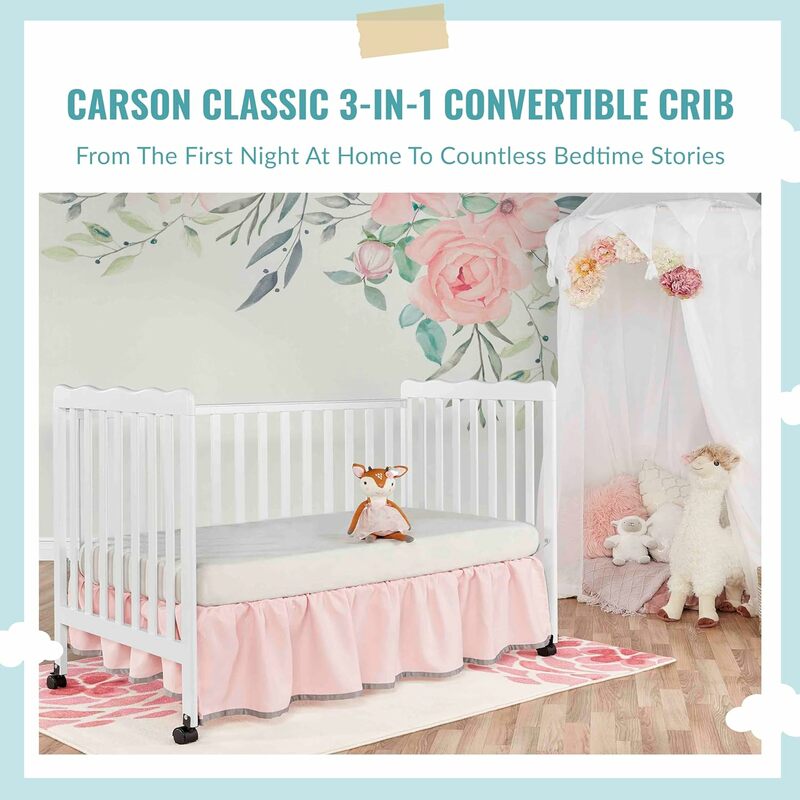 Carson Classic 3-in-1 Convertible Crib in White