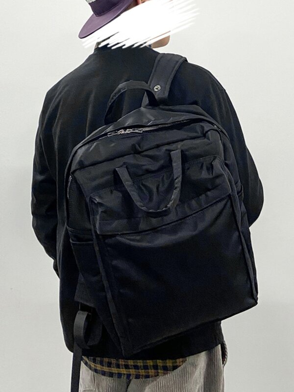 Plecak męski w stylu japońskim Nylonowa tkanina Męski tornister Casualowe torby na ramię dla mężczyzn Plecak na komputer o dużej pojemności