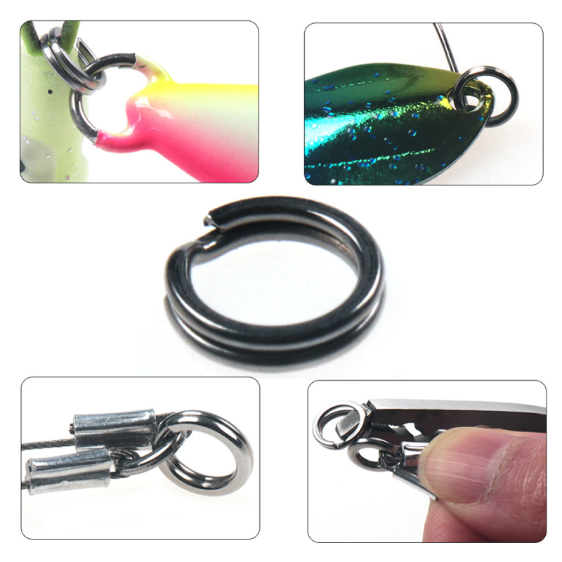 100Pcs Fishing Rings Stainless Steel Split Rings High Quality Strengthen Solid Ring Lure Connecting Fishing Accessories