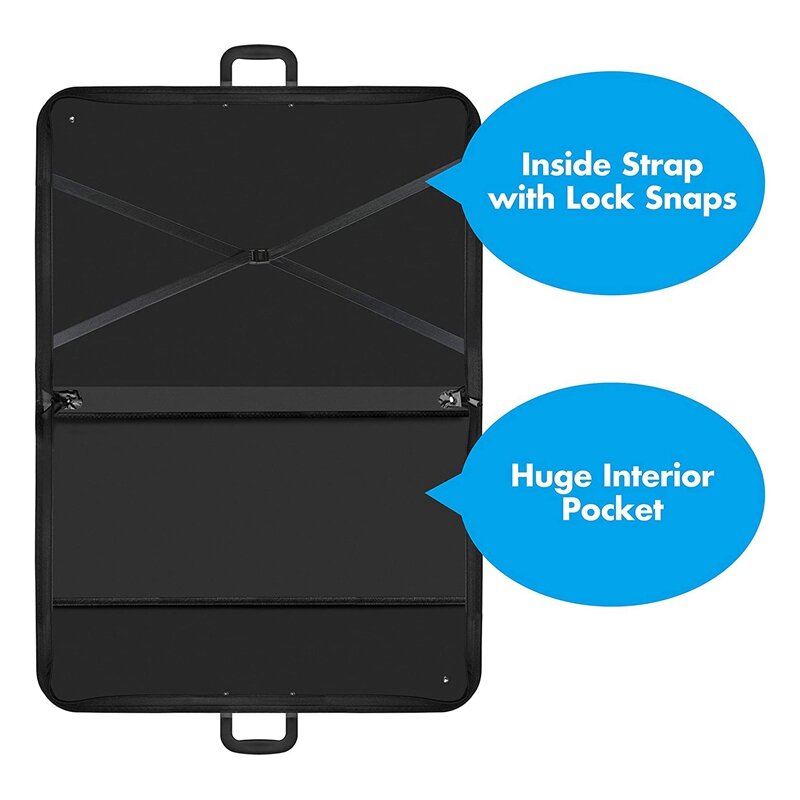 Kotak portofolio seni hitam artis tas portofolio artis dengan tali bahu (Inches inci)