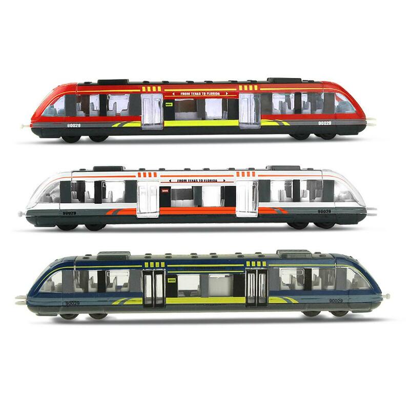 Миниатюрный железнодорожный поезд из сплава, Детская инерционная Высокоскоростная Модель поезда, игрушки для мальчиков, подарки на день рождения
