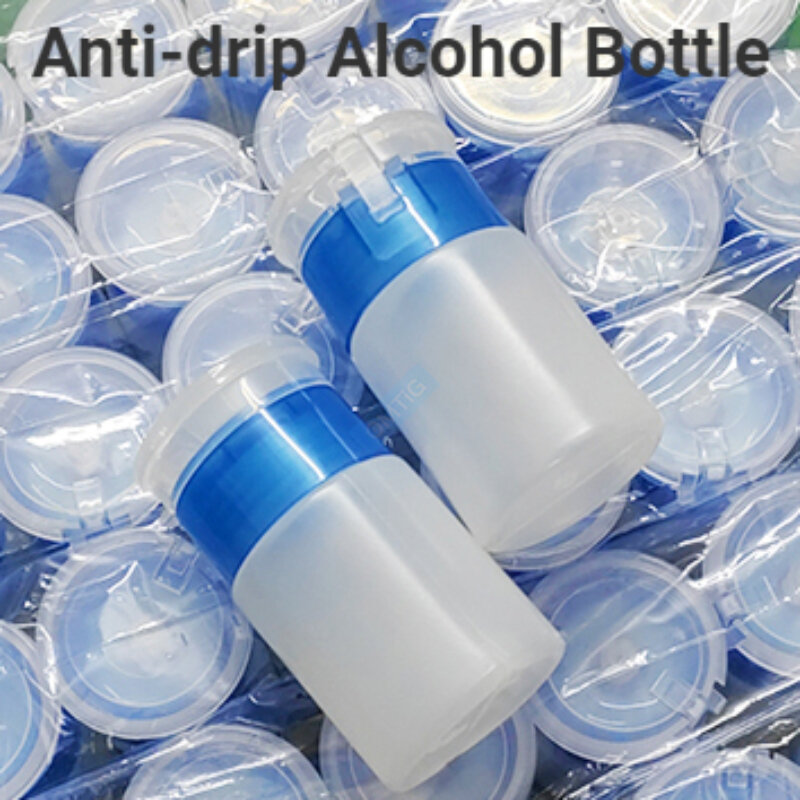 60ミリリットル5ピース/ロットftthアルコールボトルドロッププルーフリークアルコール調剤ポンプ空ボトル光学繊維クリーニングツール