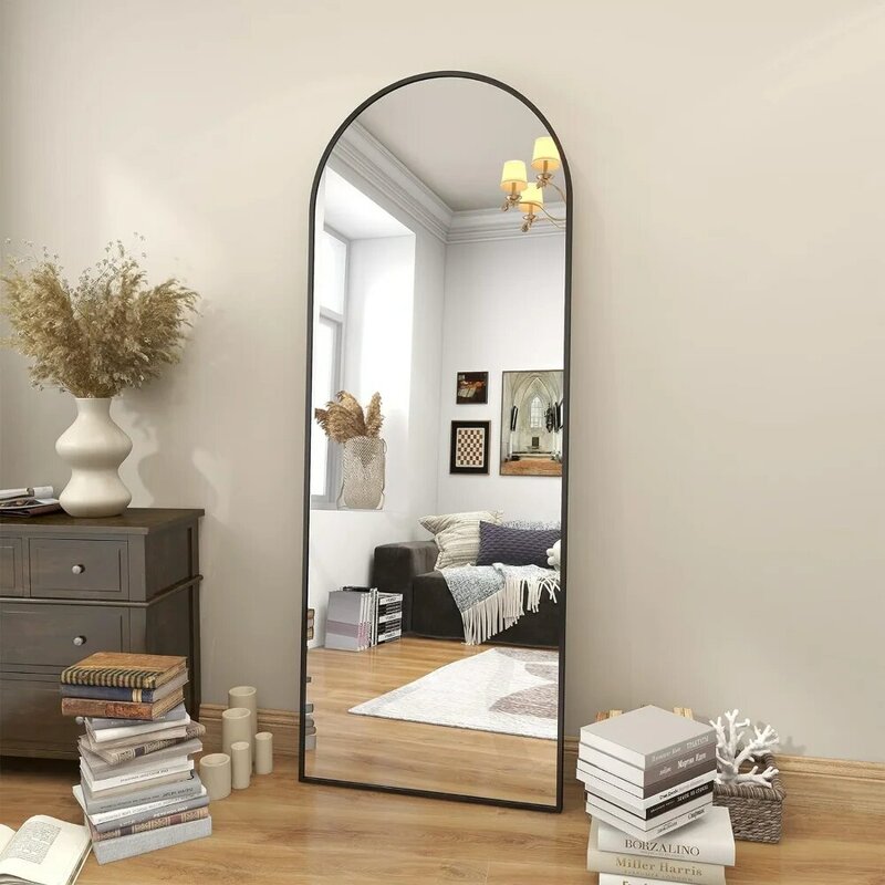 Зеркало для пола BEAUTYPEAK, зеркальное настенное изогнутое или изогнутое, 64 х21 дюйм