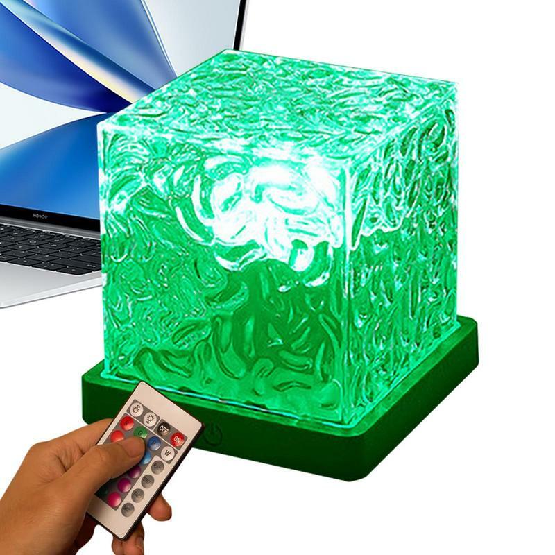 Lâmpada led auraglimmer com cubo de controle remoto, luz noturna acrílica ajustável, 16 cores disponíveis
