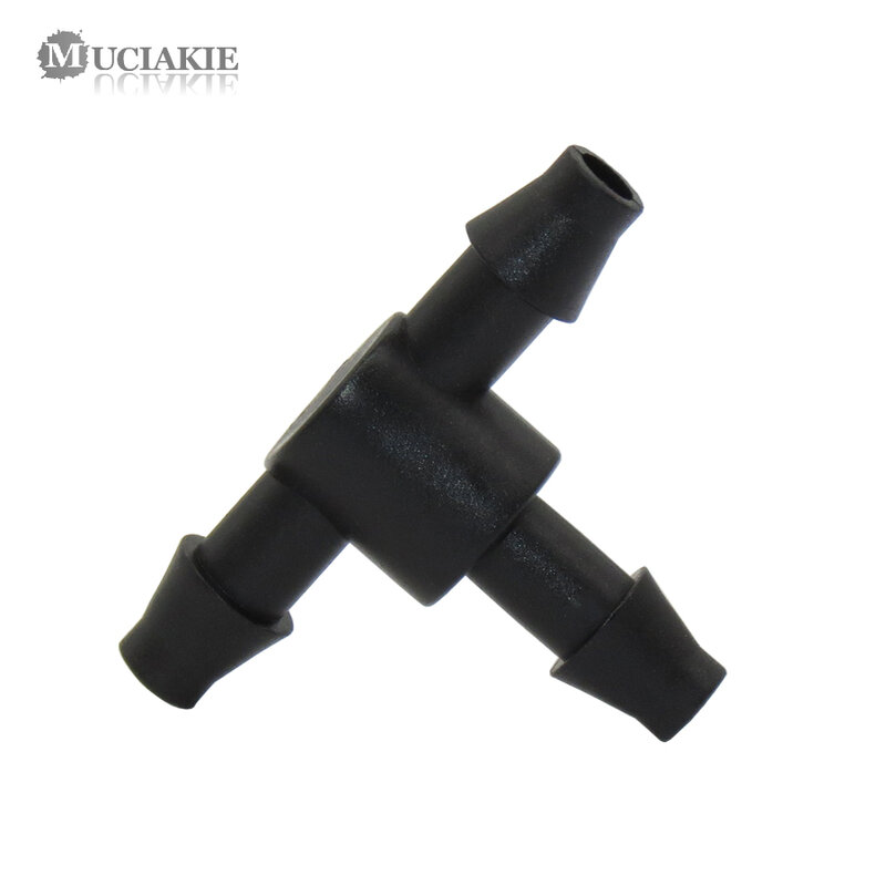 MUCIAKIE 50PCS Barb Tee Piece 3 Way 4/7mm Connector Garden Watering Pipe Hose T Joint Micro Drip Irrigation Tool 1/4'' Couplings
