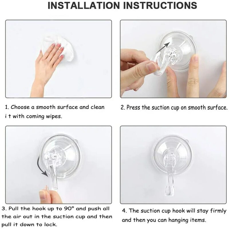 Suction Cup Hooks Clear Reusable Heavy Duty Vacuum Suction Cup Hooks Kitchen Bathroom Hooks For Towel Clothes Coat Hanging Hook