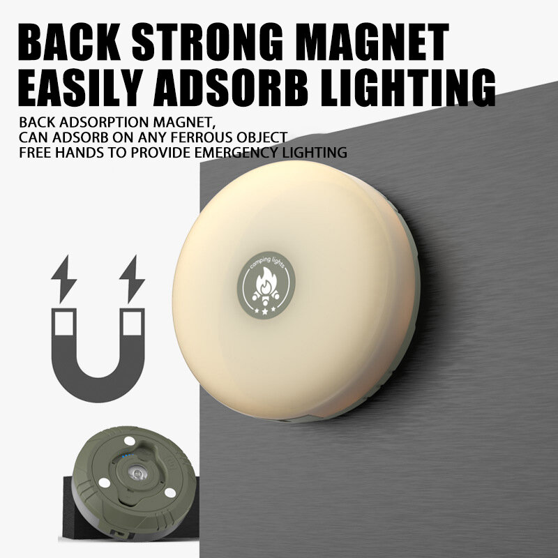 USB wiederauf ladbare Camping Licht Outdoor Zelt Licht xte LED Taschenlampe mit Magnet haken 10 Meter Lichtst reifen (warmes Licht RGB)