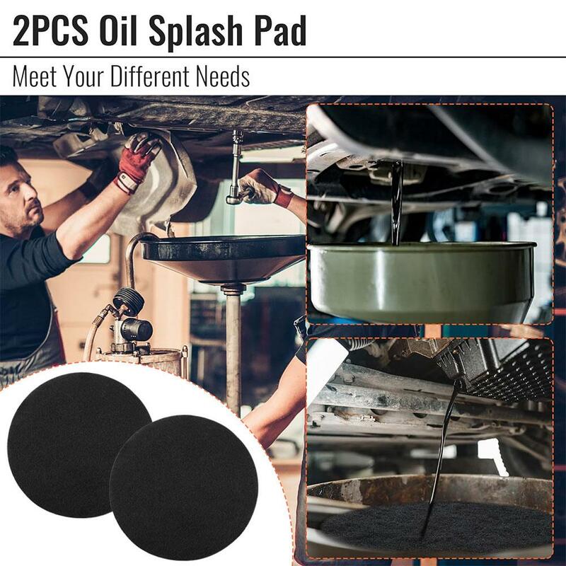 38cm Oil Drain Splash Pad 2 Pcs No Splatter Sponge Pad Oil Round Pad Transmission Pan Changing Oil Porous Car Drain Pan P9P1