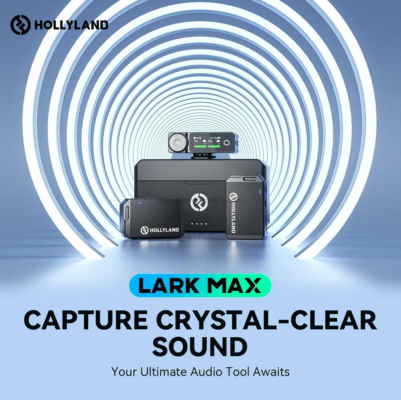 Hollyland Lark MAX ไมโครโฟนสายคล้องคอไร้สายสำหรับถ่ายภาพไมโครโฟนไร้สายสมาร์ทโฟน