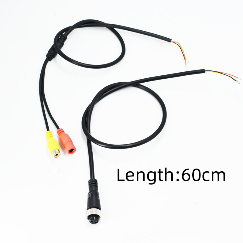 2 Buah/Lot AV 4Pin Kabel Ekstensi Mobil Kuncir untuk Truk/Bus Kamera Tampilan Belakang 60Cm 3 Core